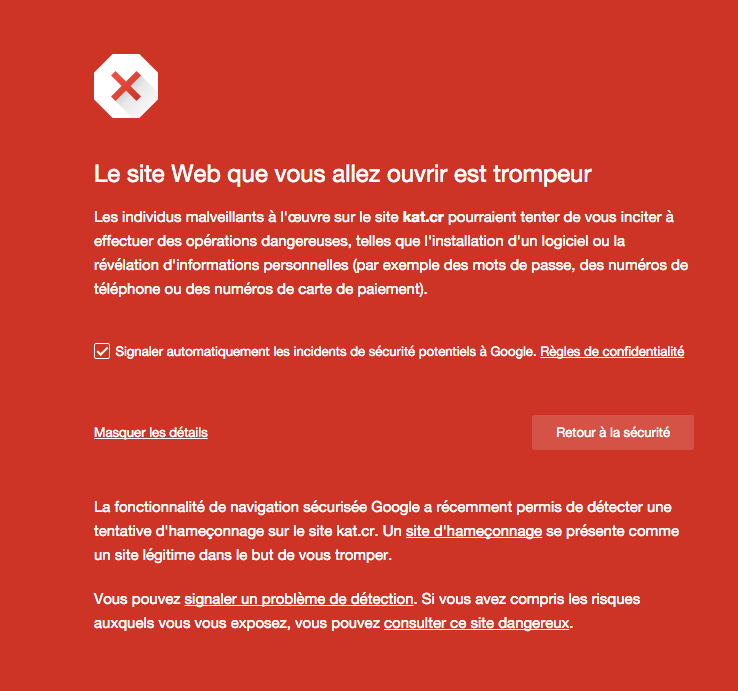 KickassTorrents bloqué sur Google Chrome pour phising