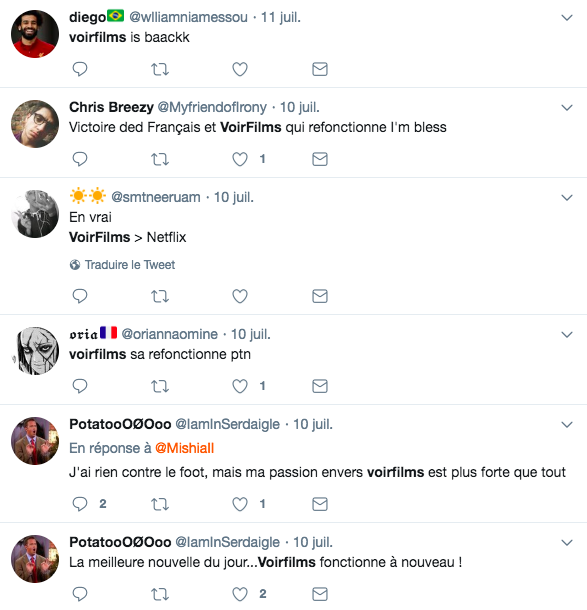 Reactions Suite Au Retour De Voirfilms Reactions Suite Au Retour De Voirfilms