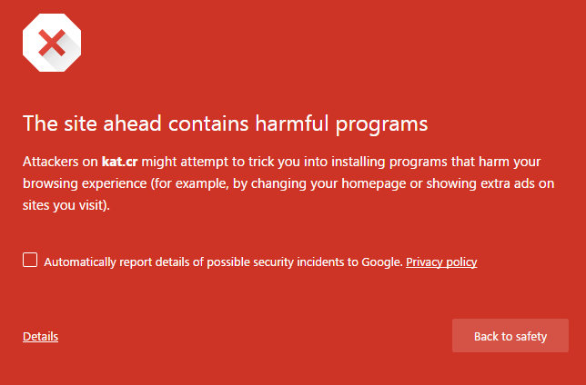 Chrome et Firefox bloquent Kickasstorrent