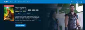 Thor Ragnarok sur Vudu